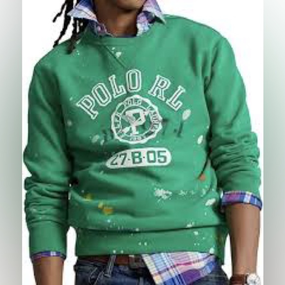Green Polo Ralph Lauren Athletic Fleece Sweatshirt